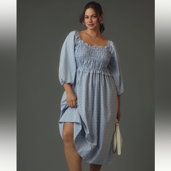 Anthropologie Maeve Smocked Midi Dress 2x - Picture 1 of 7